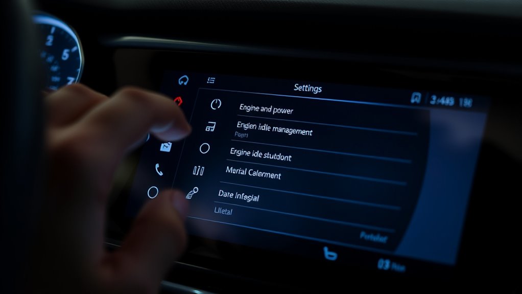access vehicle settings menu