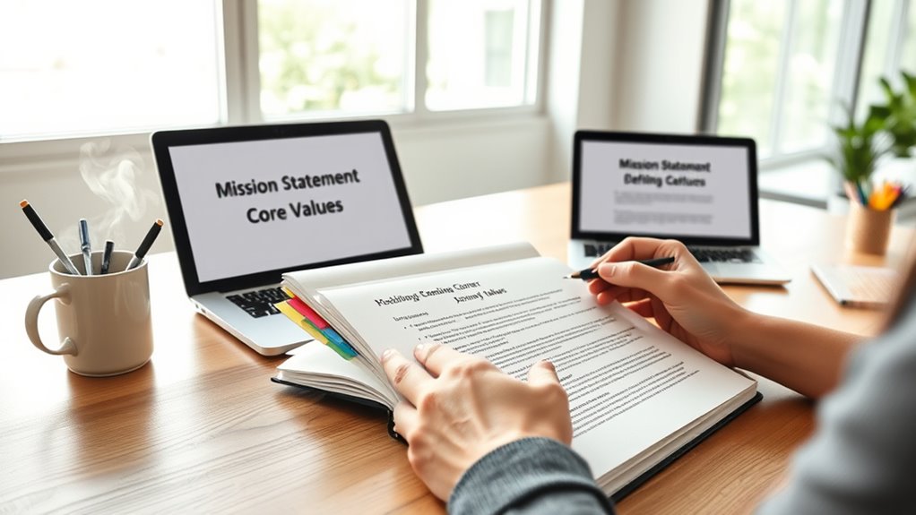 define mission and values